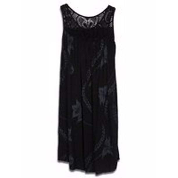 Women O Neck Casual Lace Sleeveless Dress Cotton Party A-Line Loose Mini Dress L Women O Neck Casual Lace Sleeveless Dress Cotton Party A-Line Loose Mini Dress L